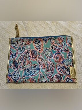 Lilly Pulitzer Sea Shell Print Canvas Zip Pouch